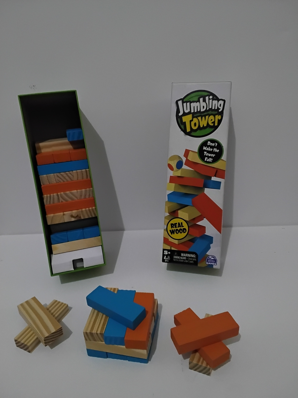 Jumbling Tower Wooden Stacking Game - Blue & Orange
